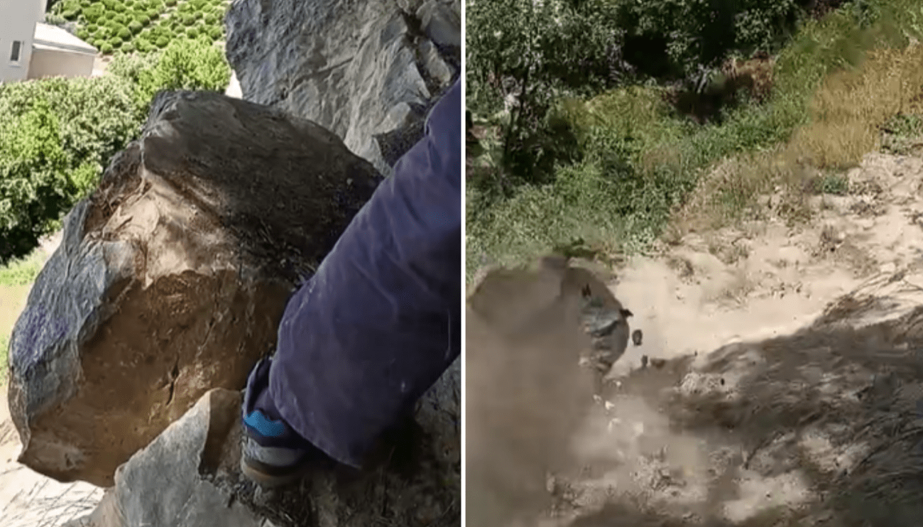 Pogledajte kako su uklonjene labilne stijene iznad igrališta OŠ Kamen-Šine
