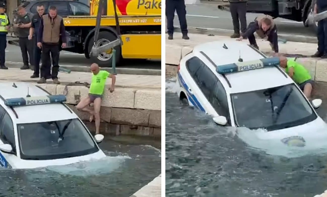 Policajac otišao do bankomata, vozilo “pobjeglo” s rive i upalo u more