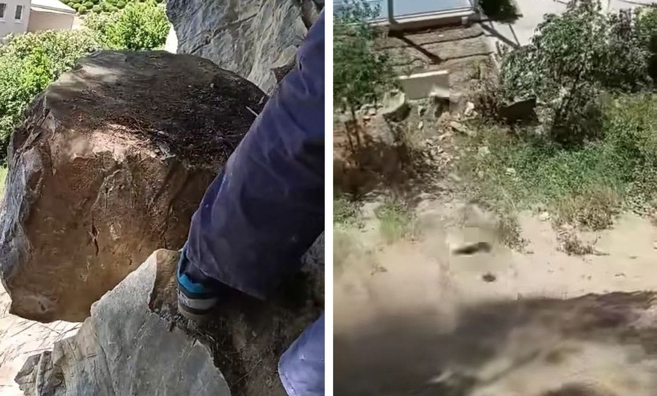 VIDEO Pogledajte kako su uklonjene labilne stijene iznad igrališta OŠ Kamen-Šine