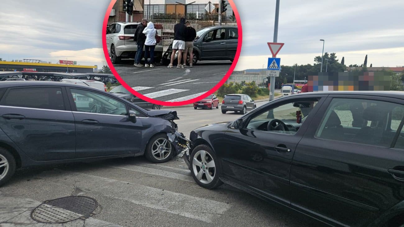 Dvije prometne u sat vremena. U Kaštelima sudar triju auto, jedna osoba ozlijeđena