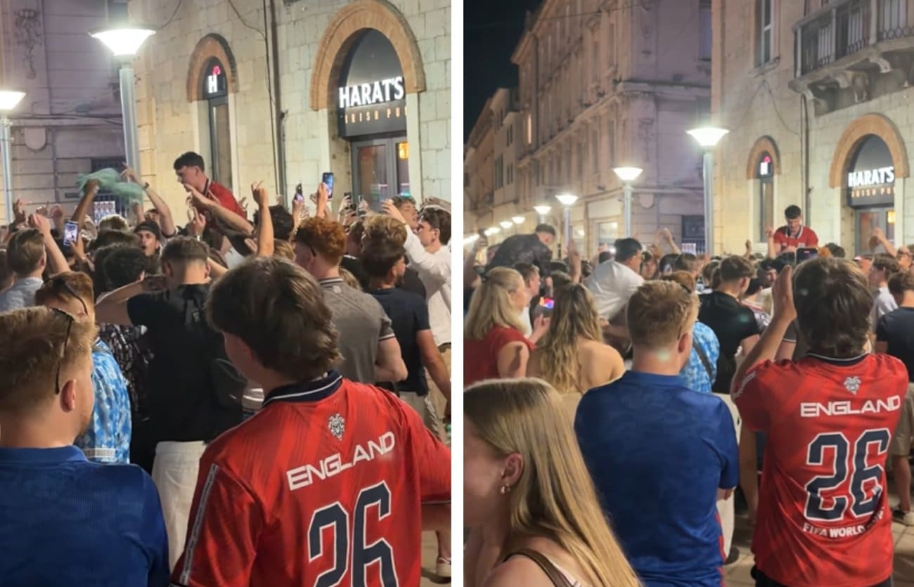 Engleski navijači u Splitu bučno proslavili pobjedu nad Hrvatskom
