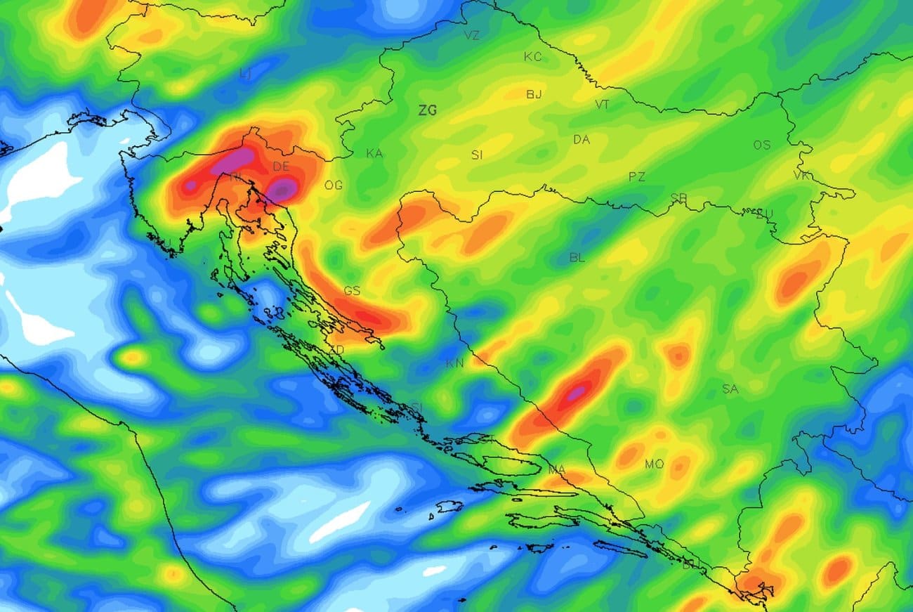 Tjedna prognoza puna je iznenađenja: Dijelovi Dalmacije u srijedu će dobiti obilnu kišu, moguće nevrijeme