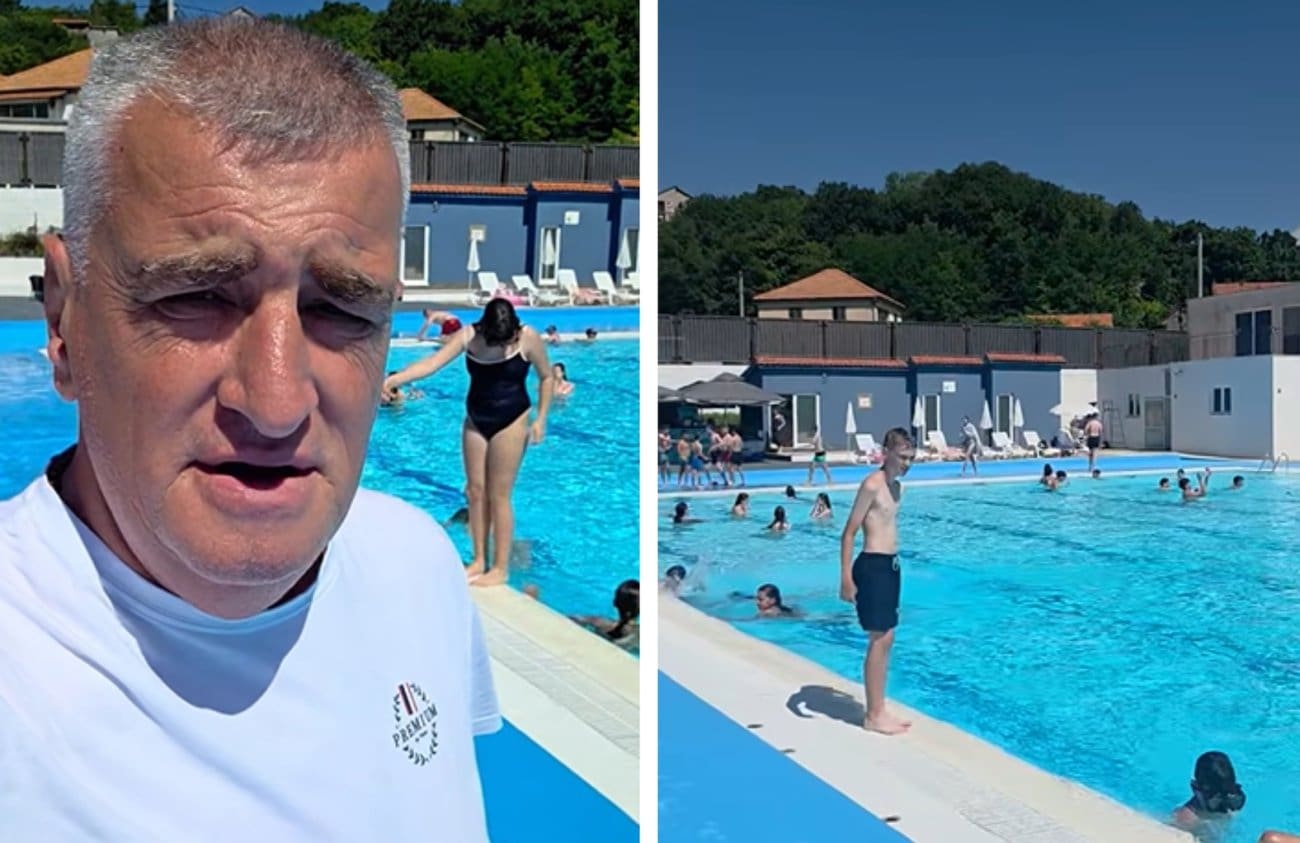 VIDEO Otvorena nova kupališna sezona na Gradskom bazenu Sinj, kupalište posjetio i Miro Bulj