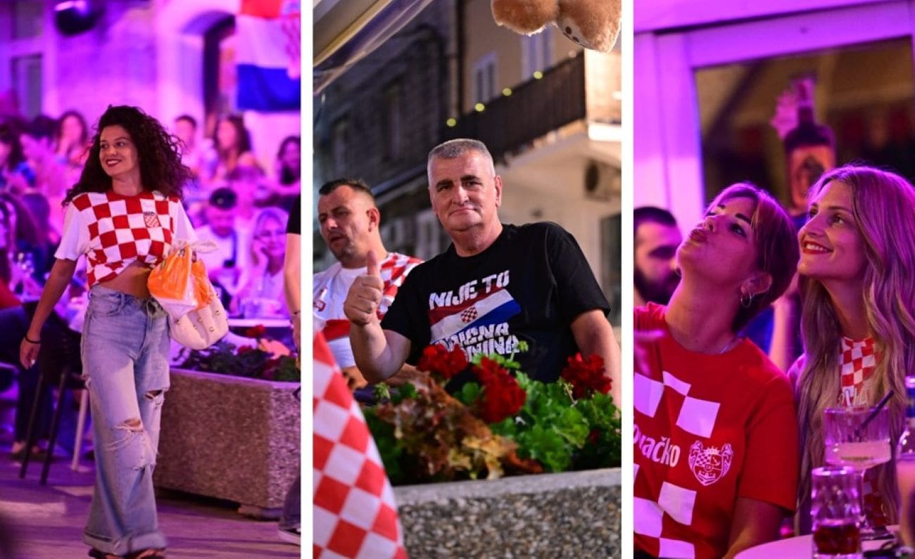 FOTO Sinjanke zablistale u kockicama: Ovako se navija za Hrvatsku u Cetinskoj krajini