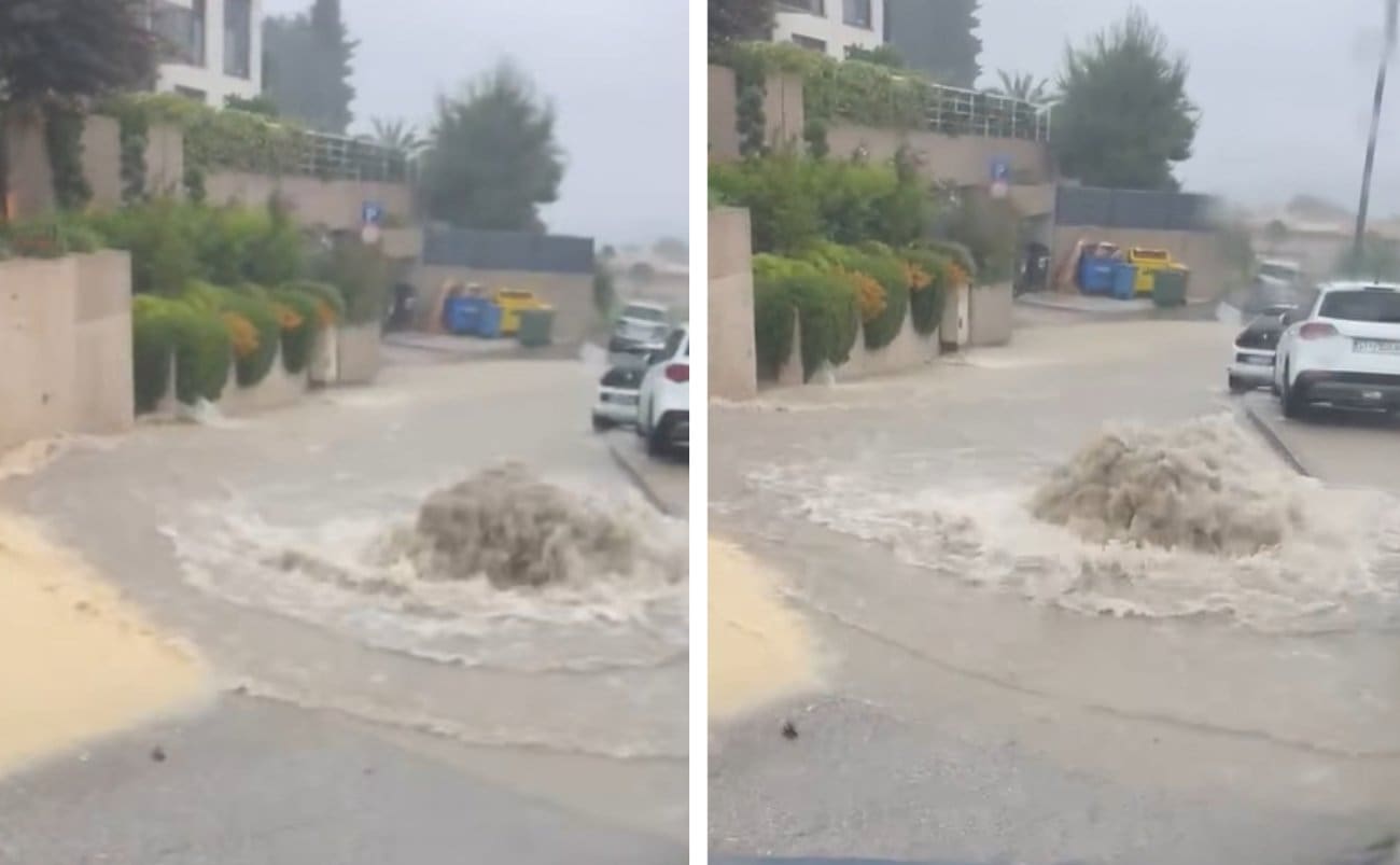 Žnjan: Bujica se slijevala ulicom, voda šikljala iz šahta
